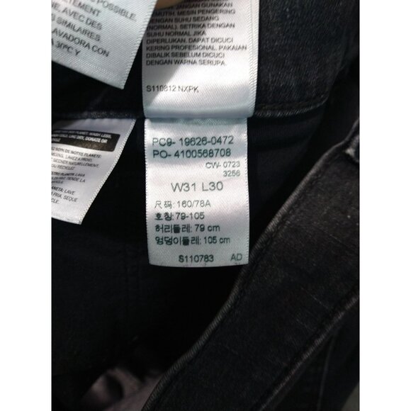 Levis 311 Jeans Womens 31 Black Denim Shaping Skinny Crop Raw Hem Mid Rise - Picture 9 of 11